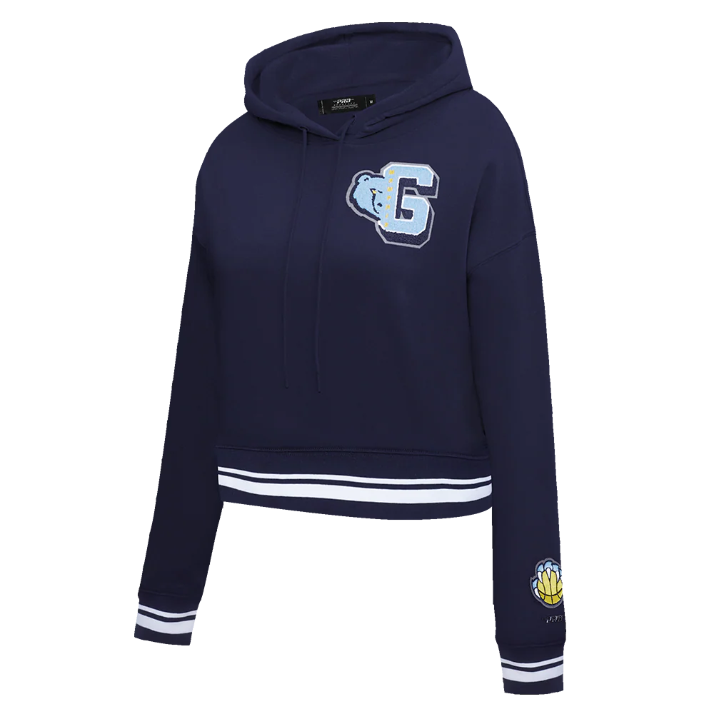 NBA MEMPHIS GRIZZLIES MASHUP WOMEN'S RIB CROPPED PULLOVER HOODIE (MIDNIGHT NAVY) - Image 4
