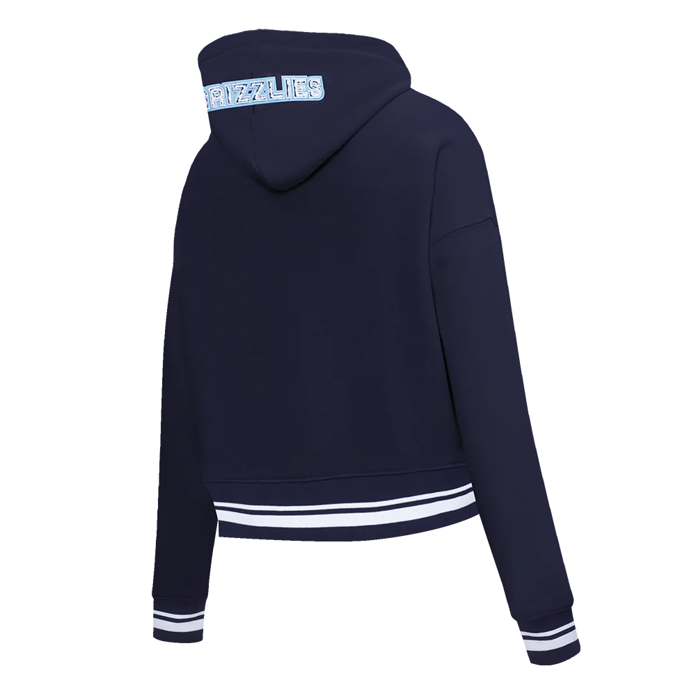 NBA MEMPHIS GRIZZLIES MASHUP WOMEN'S RIB CROPPED PULLOVER HOODIE (MIDNIGHT NAVY) - Image 6