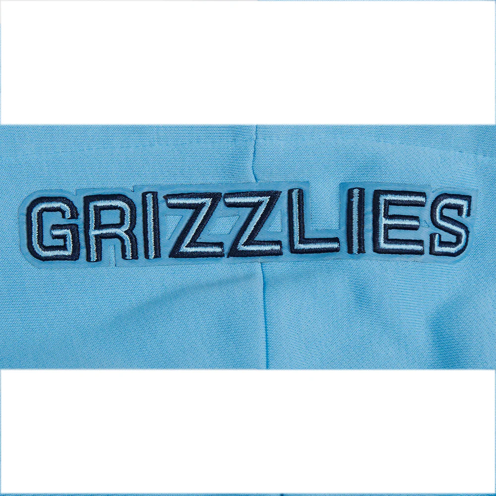 NBA MEMPHIS GRIZZLIES OLD ENGLISH WOMEN'S FLC CROPPED PO HOODIE (UNIVERSITY BLUE) - Image 5