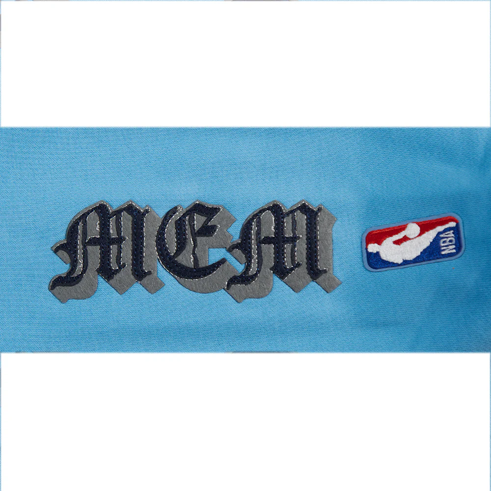 NBA MEMPHIS GRIZZLIES OLD ENGLISH WOMEN'S FLC CROPPED PO HOODIE (UNIVERSITY BLUE) - Image 6