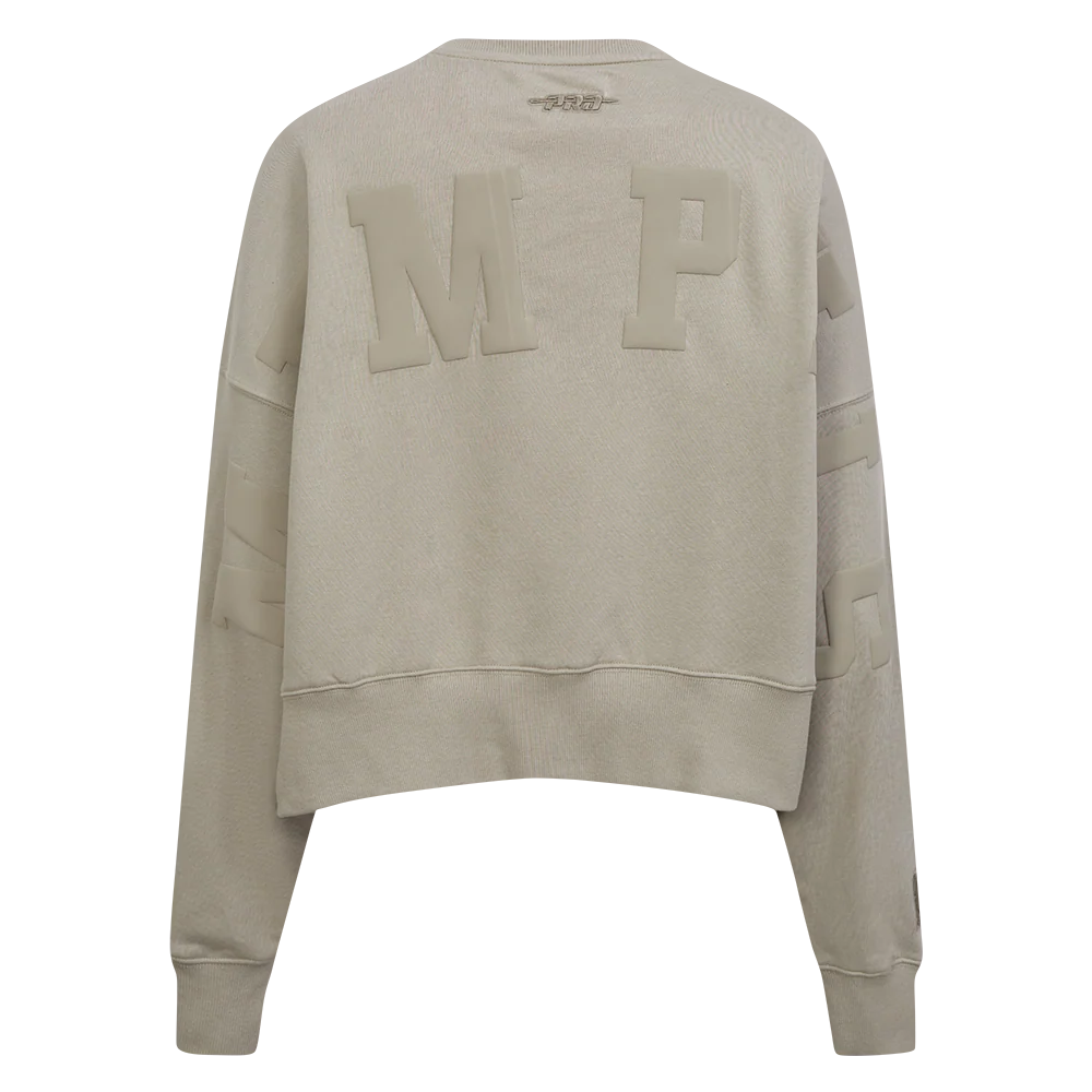 NBA MEMPHIS GRIZZLIES WINGSPAN WOMEN'S FLEECE CREWNECK (TAUPE) - Image 5