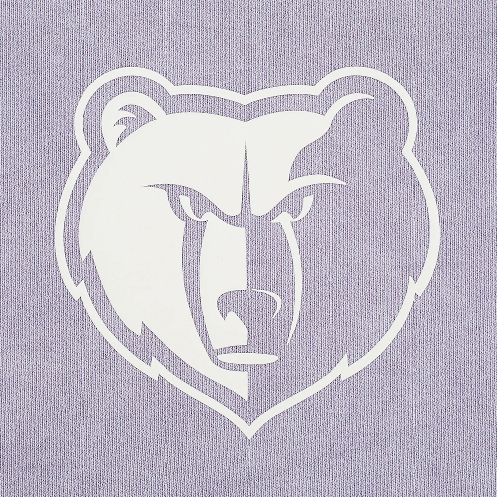 NBA MEMPHIS GRIZZLIES STREET TEAM WOMEN'S ENZYME WASH FT CROPPED PO HOODIE (WASHED LILAC GRAY) - Image 7