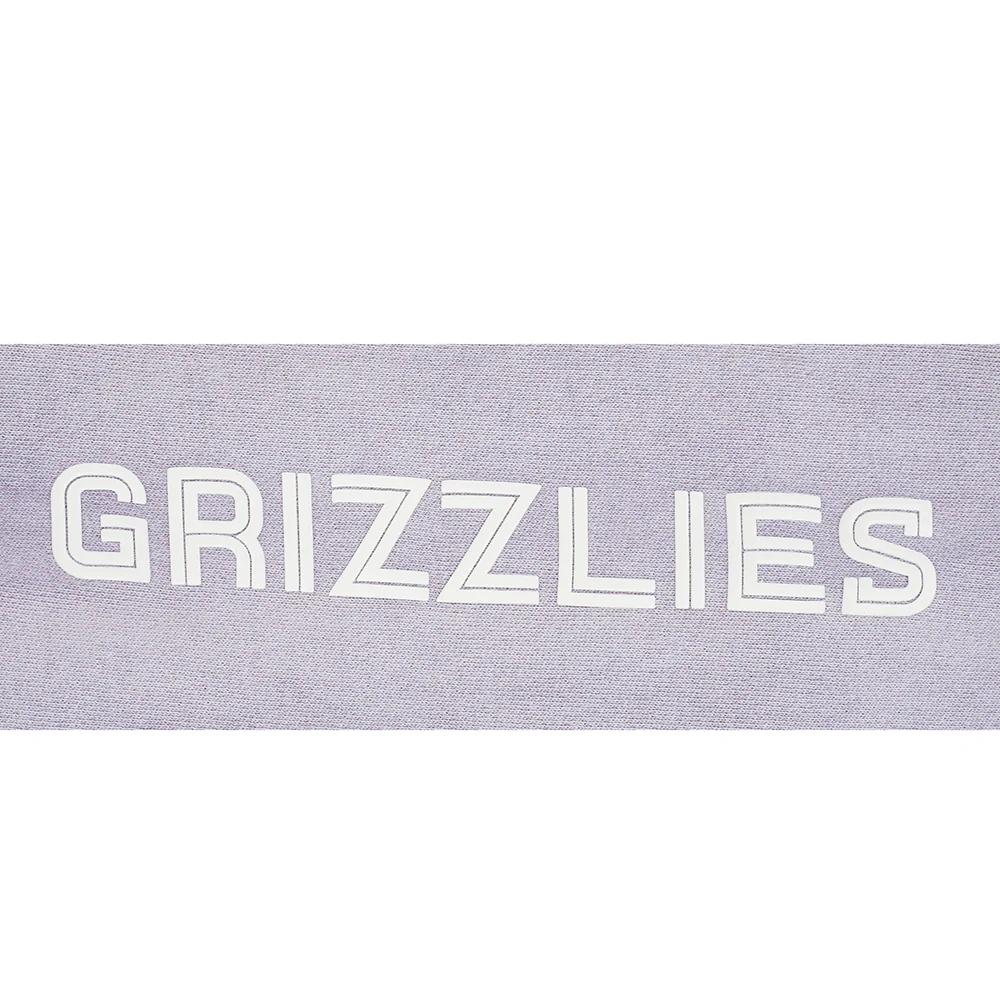 NBA MEMPHIS GRIZZLIES STREET TEAM WOMEN'S ENZYME WASH FT CROPPED PO HOODIE (WASHED LILAC GRAY) - Image 9