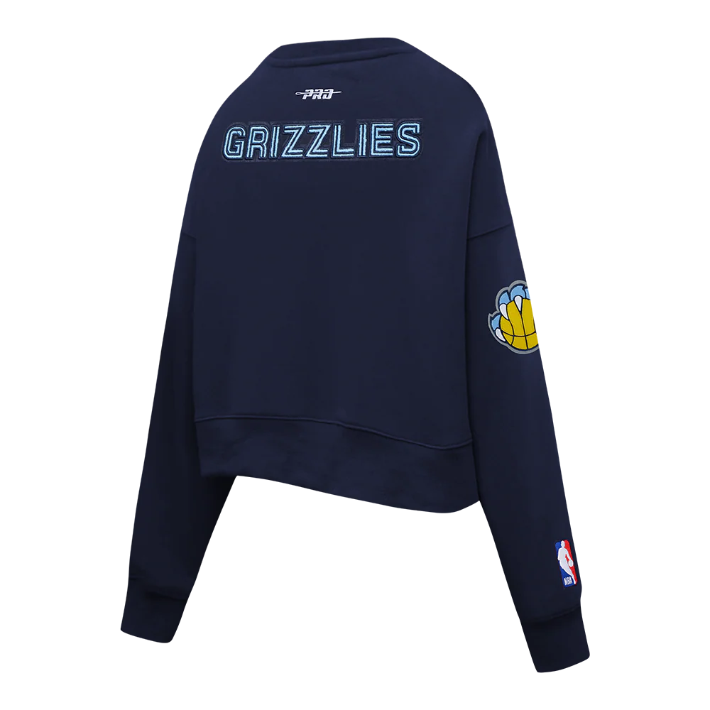 NBA MEMPHIS GRIZZLIES JA MORANT #12 CLASSIC PNN WOMEN'S FLC CREWNECK (MIDNIGHT NAVY) - Image 6