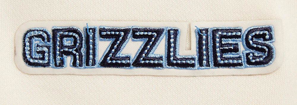 NBA MEMPHIS GRIZZLIES RETRO CLASSIC WOMEN'S RIB CROPPED PULLOVER HOODIE (EGGSHELL/UNIVERSITY BLUE) - Image 6