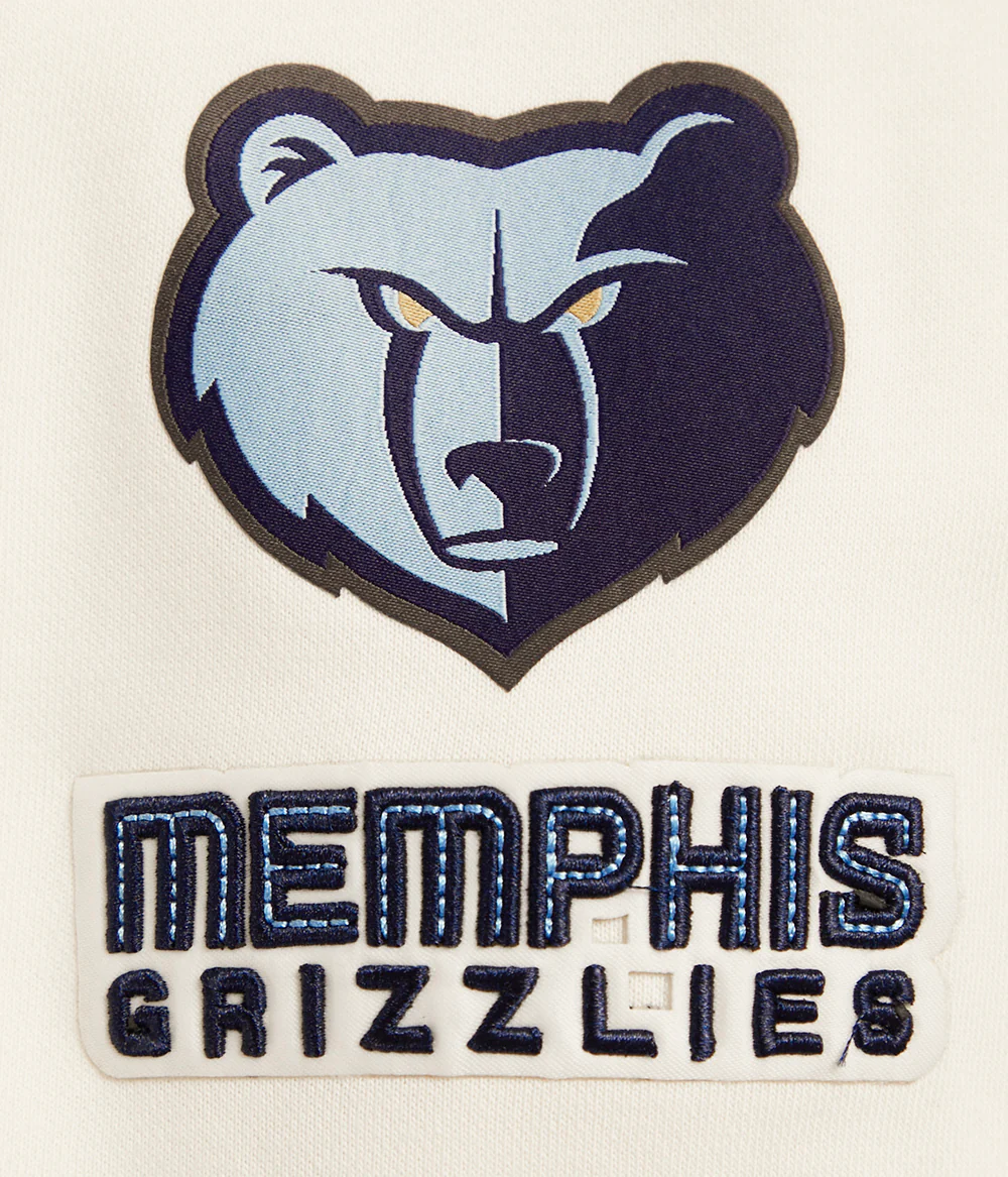 NBA MEMPHIS GRIZZLIES RETRO CLASSIC WOMEN'S RIB CROPPED PULLOVER HOODIE (EGGSHELL/UNIVERSITY BLUE) - Image 8