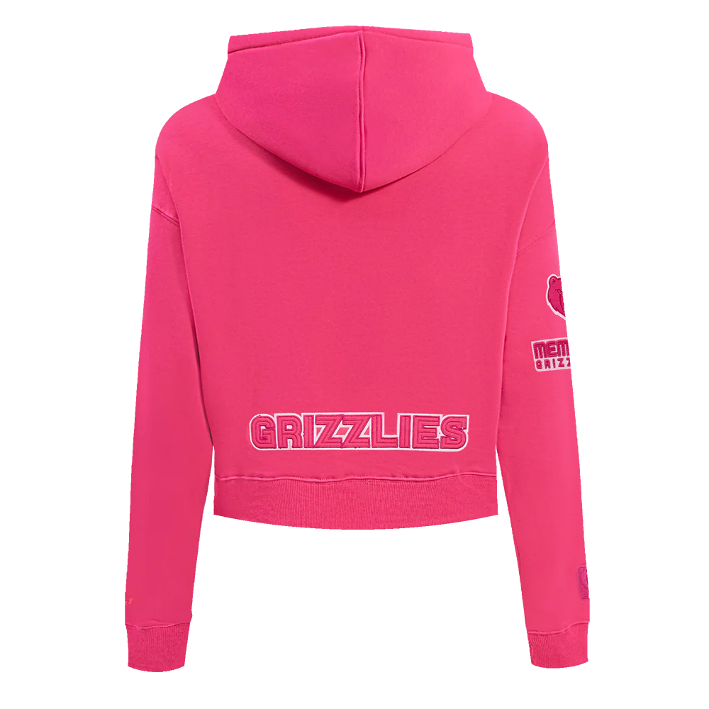 NBA MEMPHIS GRIZZLIES TRIPLE PINK WOMEN'S FLC CROPPED PO HOODIE (BEETROOT PURPLE) - Image 3