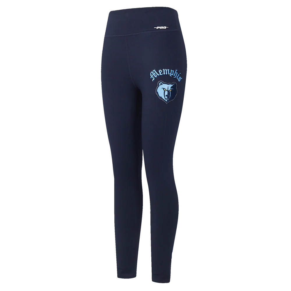 NBA MEMPHIS GRIZZLIES OLD ENGLISH WOMEN'S HW JERSEY LEGGING (MIDNIGHT NAVY)