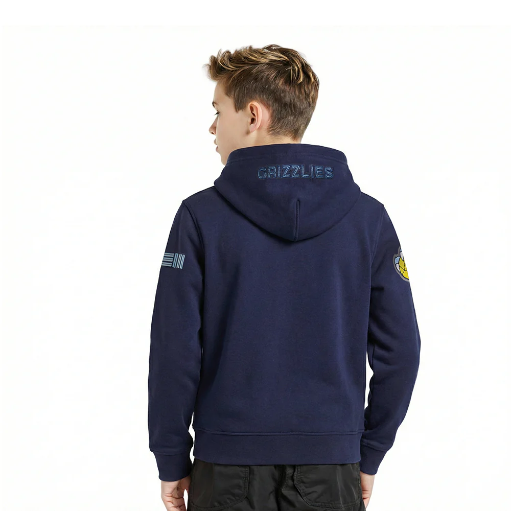 NBA MEMPHIS GRIZZLIES CLASSIC LITTLE BOYS FLEECE PULLOVER HOODIE (MIDNIGHT NAVY) - Image 2