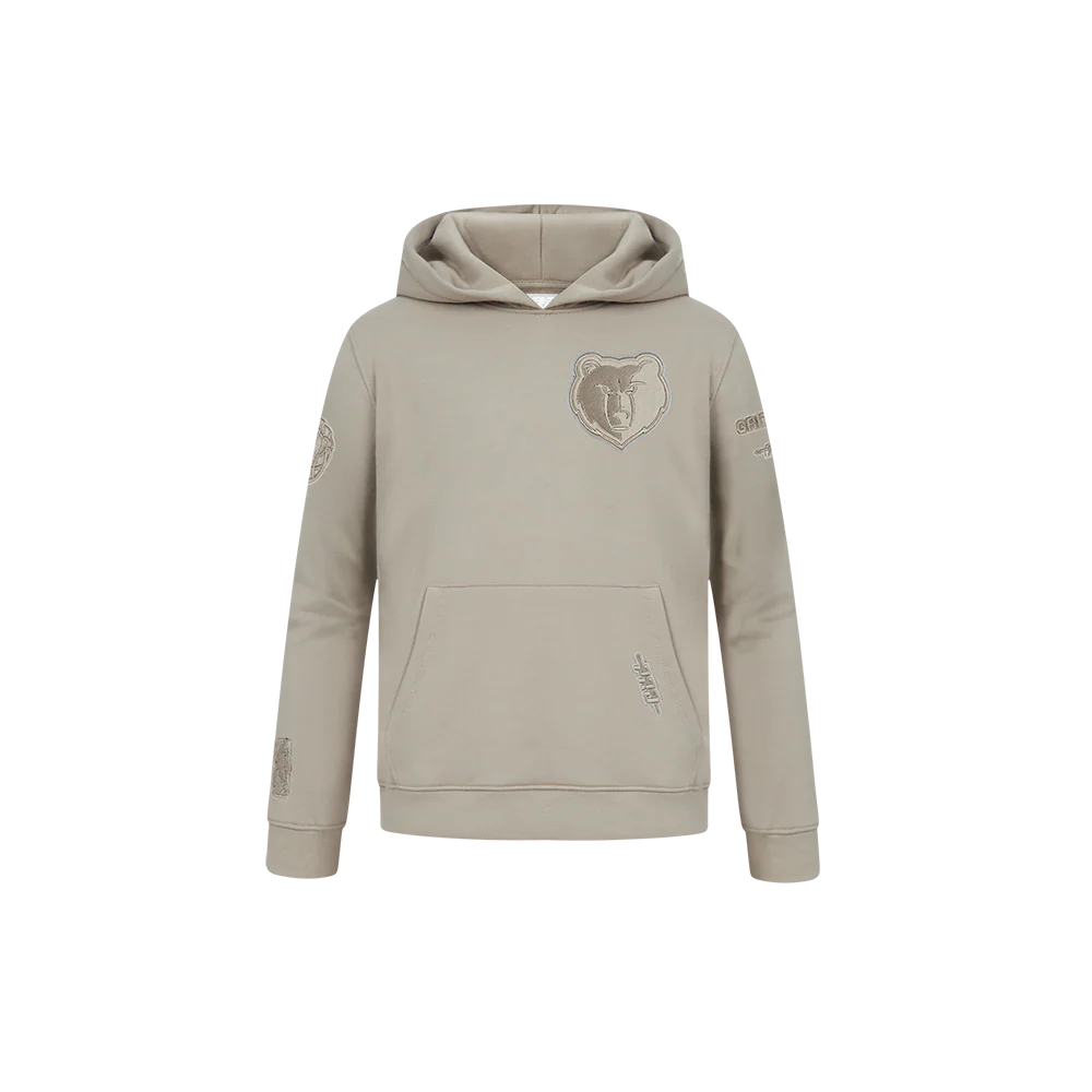 NBA MEMPHIS GRIZZLIES NEUTRAL LITTLE BOYS FLEECE PULLOVER HOODIE (TAUPE) - Image 3
