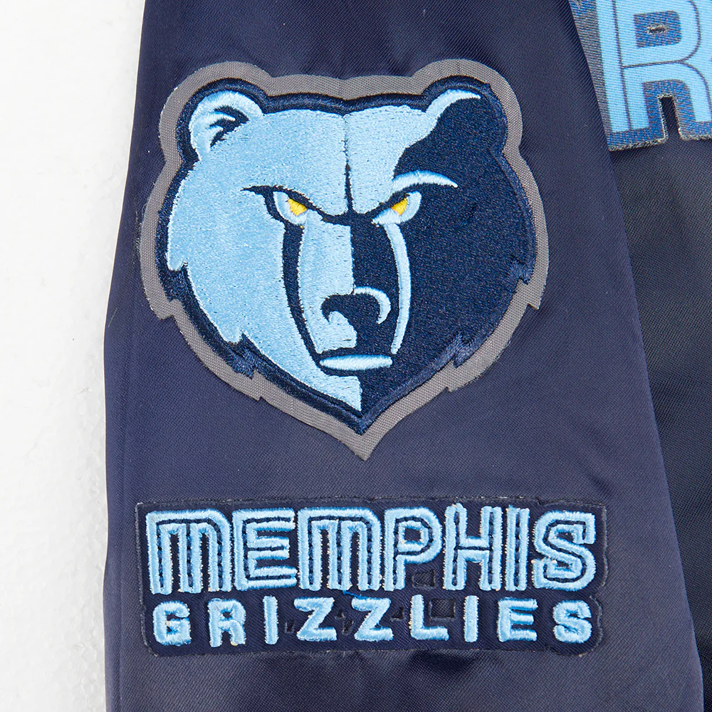 NBA MEMPHIS GRIZZLIES CLASSIC LITTLE BOYS SATIN JACKET (MIDNIGHT NAVY) - Image 7