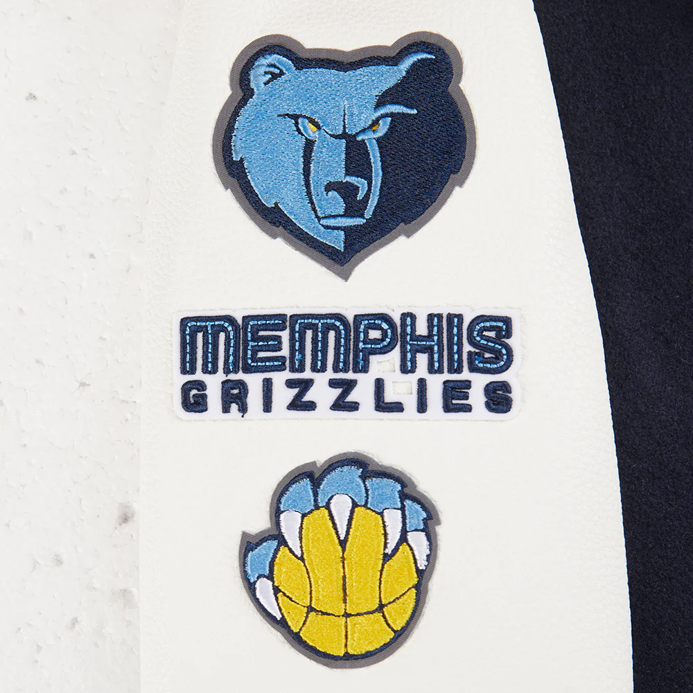 NBA MEMPHIS GRIZZLIES CLASSIC LITTLE BOYS WOOL VARSITY JACKET (MIDNIGHT NAVY/WHITE) - Image 5