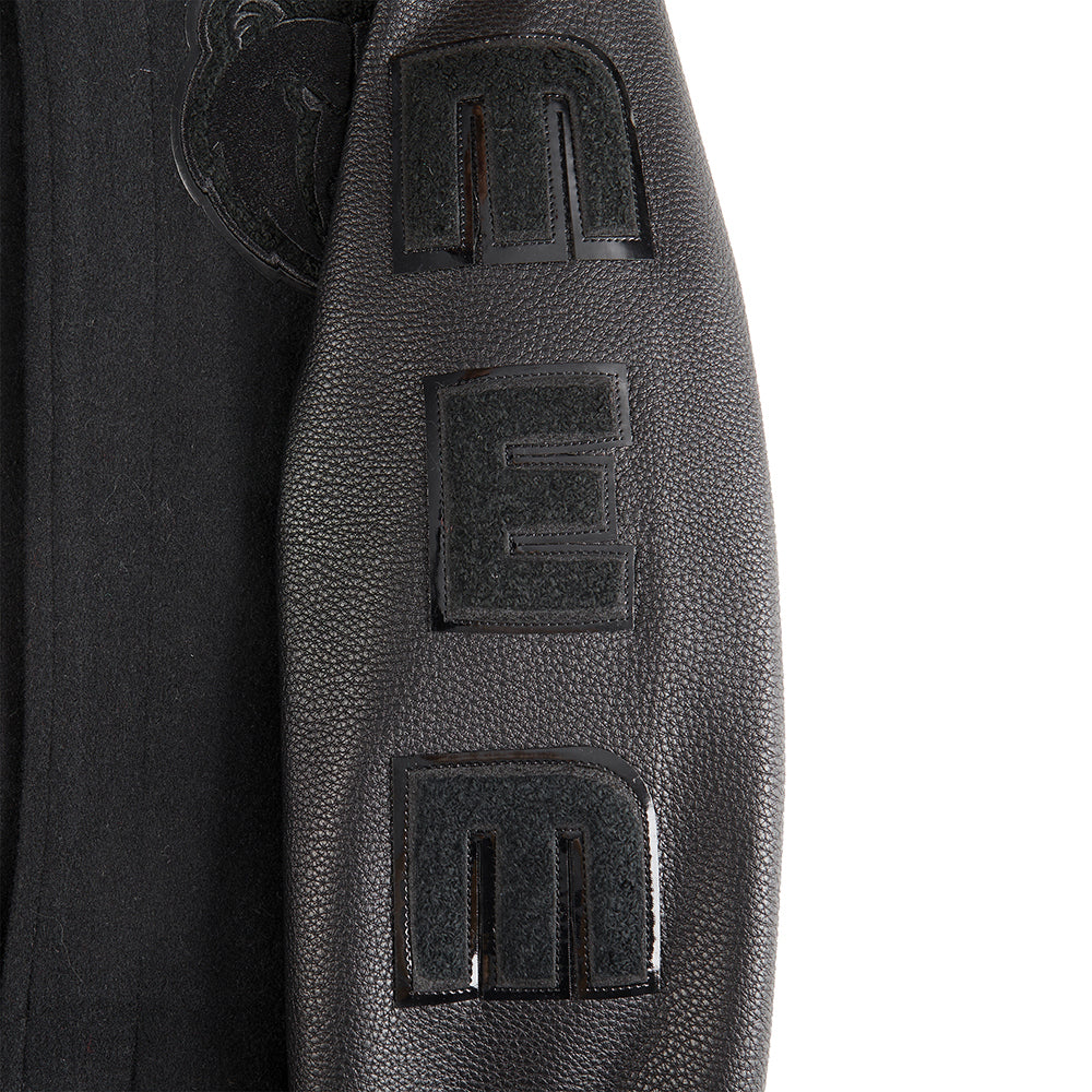 NBA MEMPHIS GRIZZLIES TRIPLE BLACK LITTLE BOYS WOOL VARSITY JACKET (JET BLACK) - Image 8