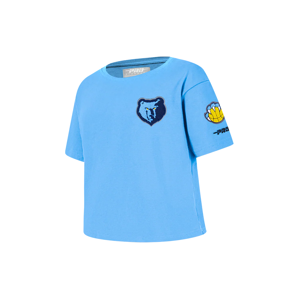 NBA MEMPHIS GRIZZLIES CLASSIC LITTLE GIRLS SS BOXY TEE (UNIVERSITY BLUE) - Image 2