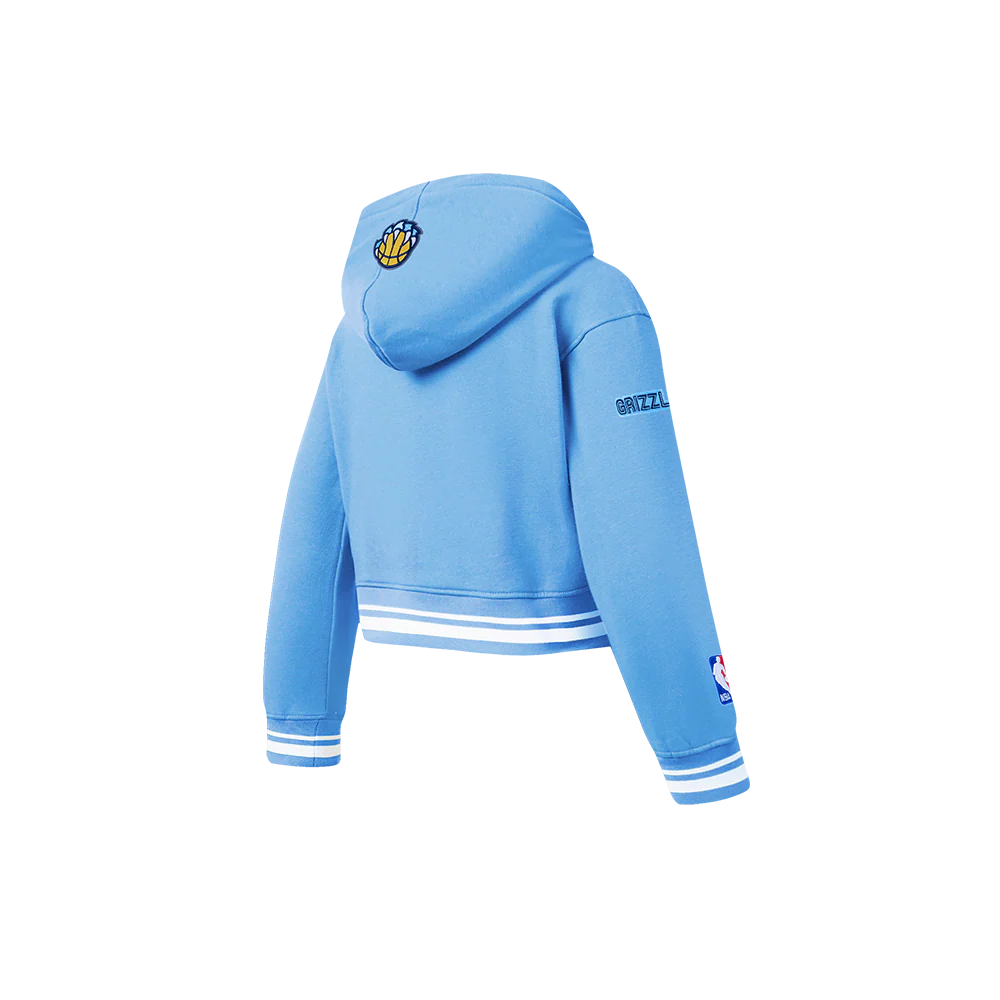 NBA MEMPHIS GRIZZLIES RETRO CLASSIC LITTLE GIRLS RIB FLEECE PULLOVER HOODIE (UNIVERSITY BLUE) - Image 4