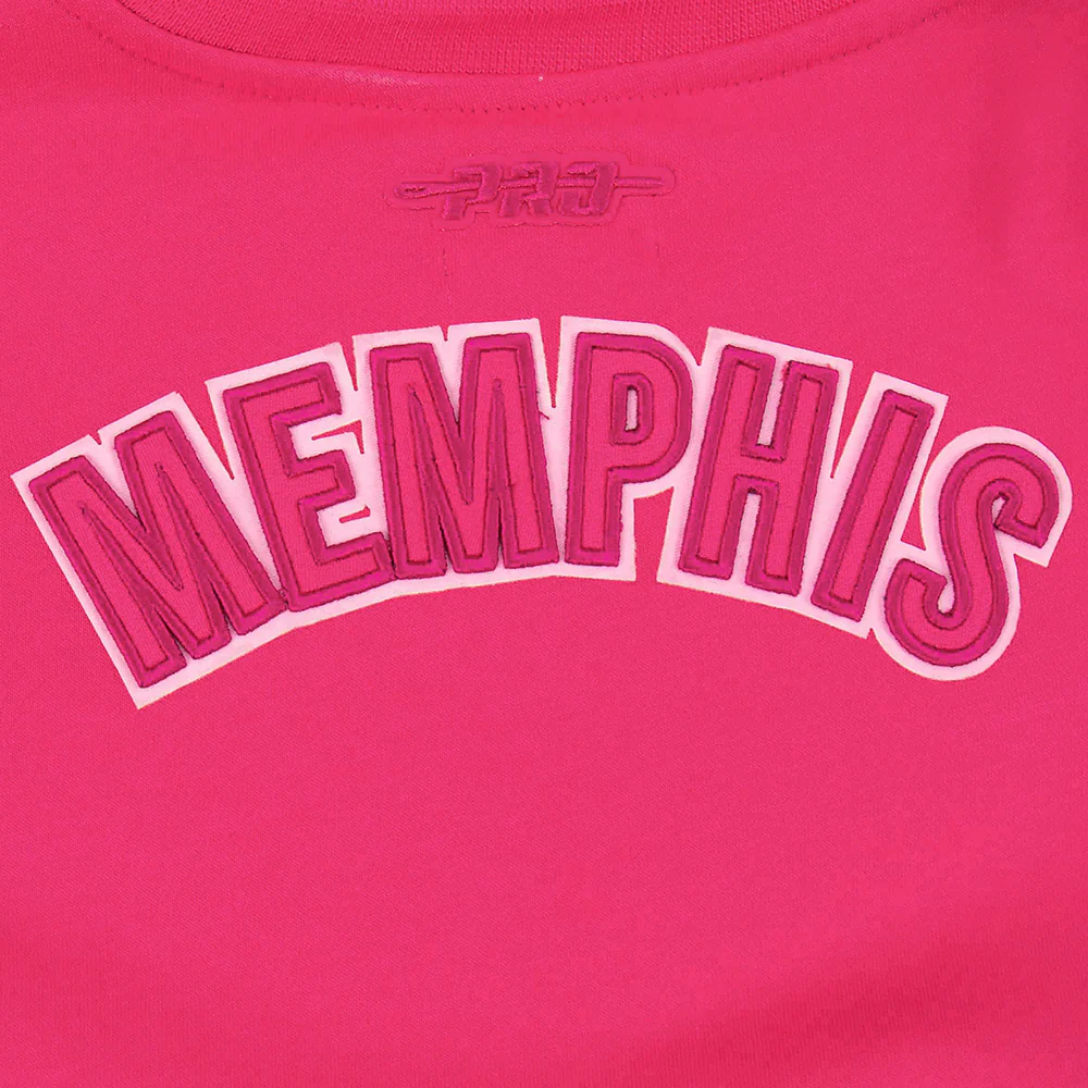NBA MEMPHIS GRIZZLIES TRIPLE PINK LITTLE GIRLS FLEECE CREWNECK (BEETROOT PURPLE) - Image 6