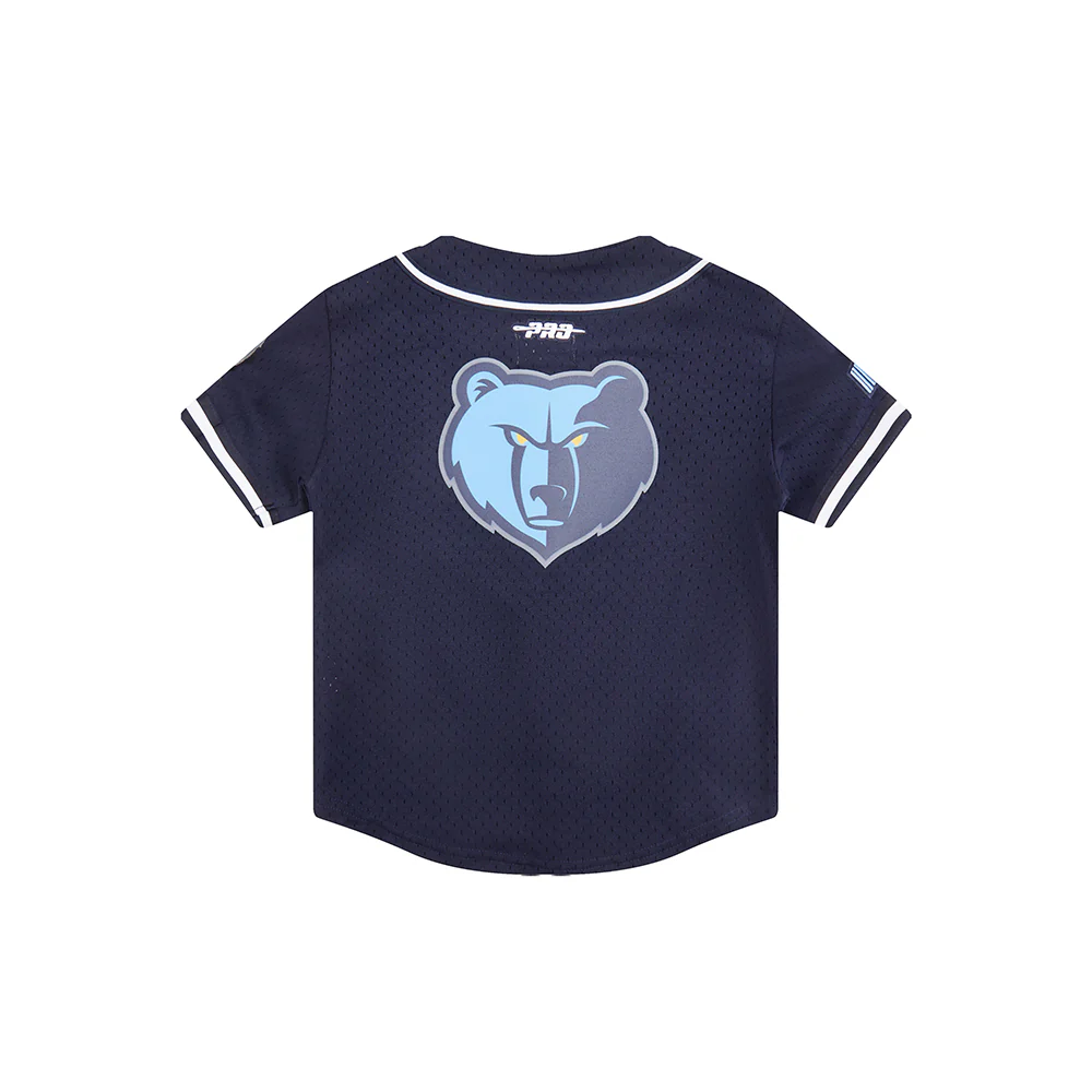 NBA MEMPHIS GRIZZLIES CLASSIC TODDLER BOYS MESH BUTTON DOWN SHIRT (MIDNIGHT NAVY) - Image 4