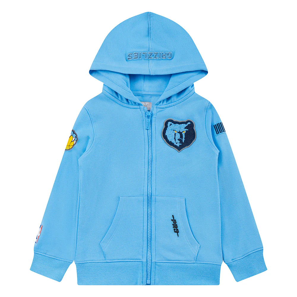NBA MEMPHIS GRIZZLIES CLASSIC TODDLER BOYS FLC FZ HOODIE (UNIVERSITY BLUE) - Image 3