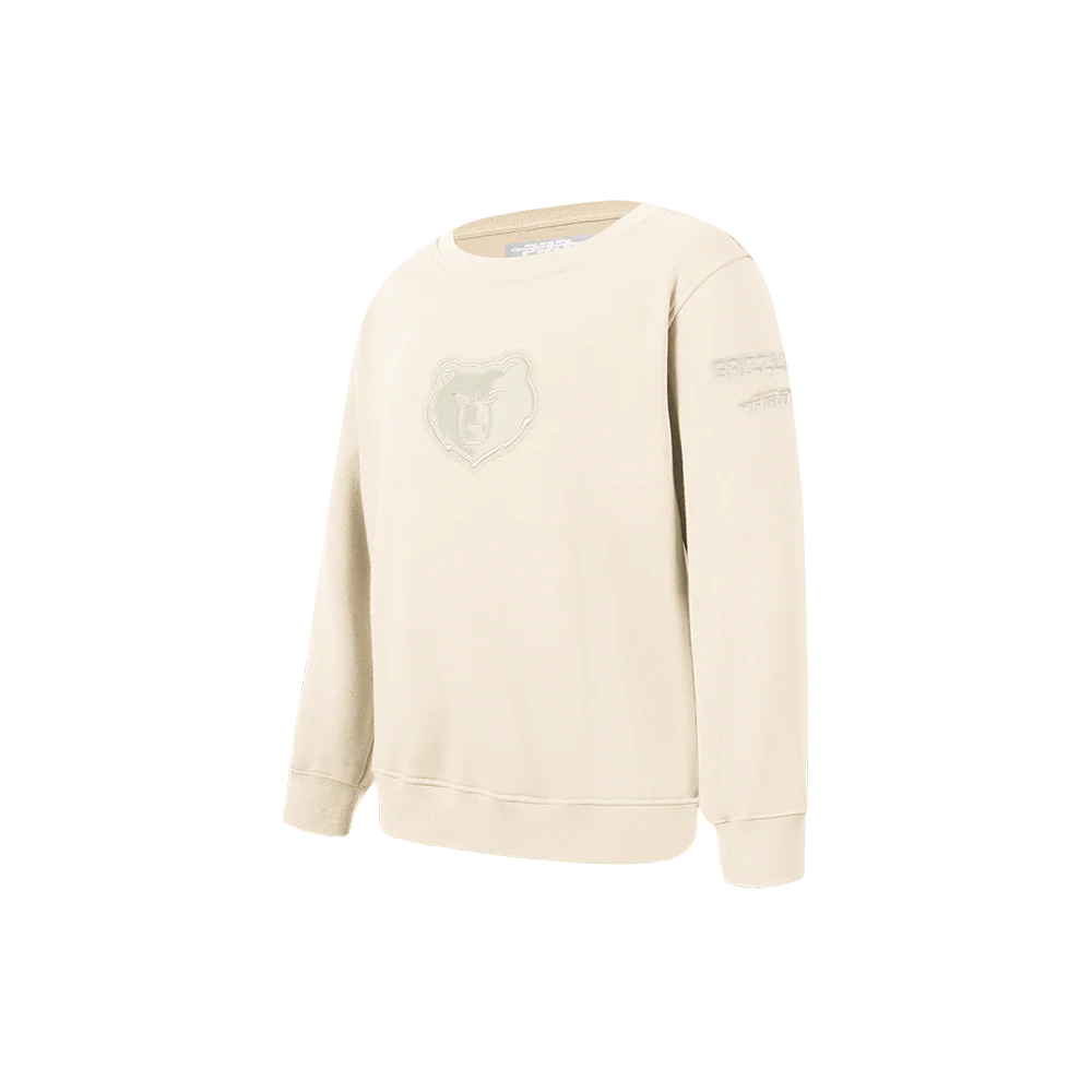 NBA MEMPHIS GRIZZLIES NEUTRAL TODDLER BOYS FLEECE CREWNECK (EGGSHELL) - Image 2