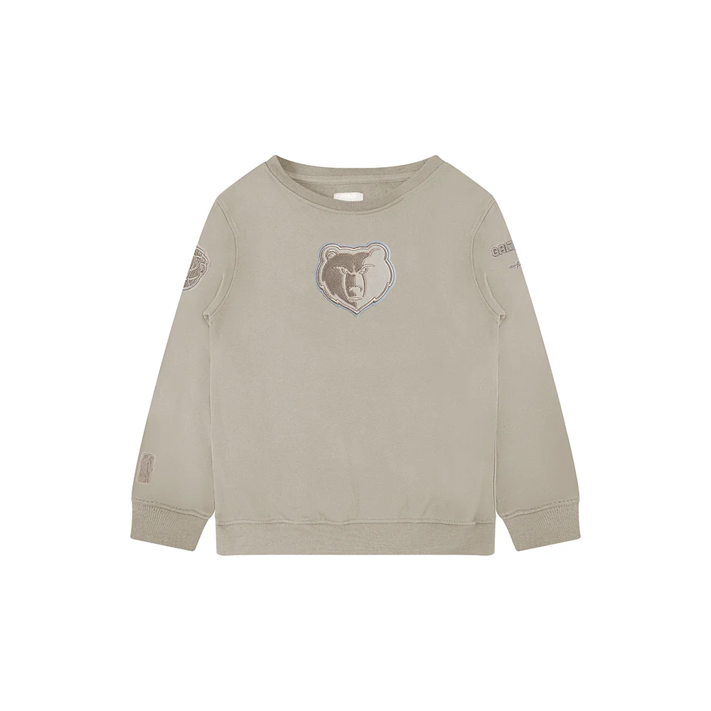 NBA MEMPHIS GRIZZLIES NEUTRAL TODDLER BOYS FLEECE CREWNECK (TAUPE) - Image 3