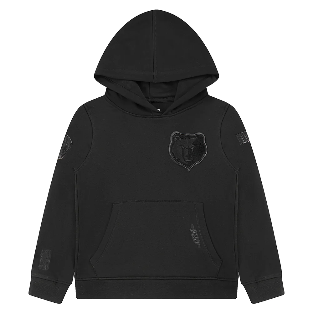 NBA MEMPHIS GRIZZLIES TRIPLE BLACK TODDLER BOYS FLEECE PULLOVER HOODIE (BLACK) - Image 3