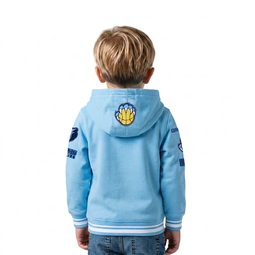 NBA MEMPHIS GRIZZLIES RETRO CLASSIC TODDLER BOYS RIB FLEECE PULLOVER HOODIE (UNIVERSITY BLUE) - Image 2