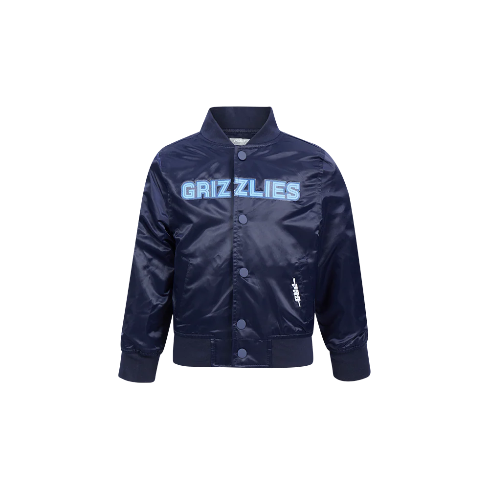NBA MEMPHIS GRIZZLIES CLASSIC TODDLER BOYS SATIN JACKET (MIDNIGHT NAVY)