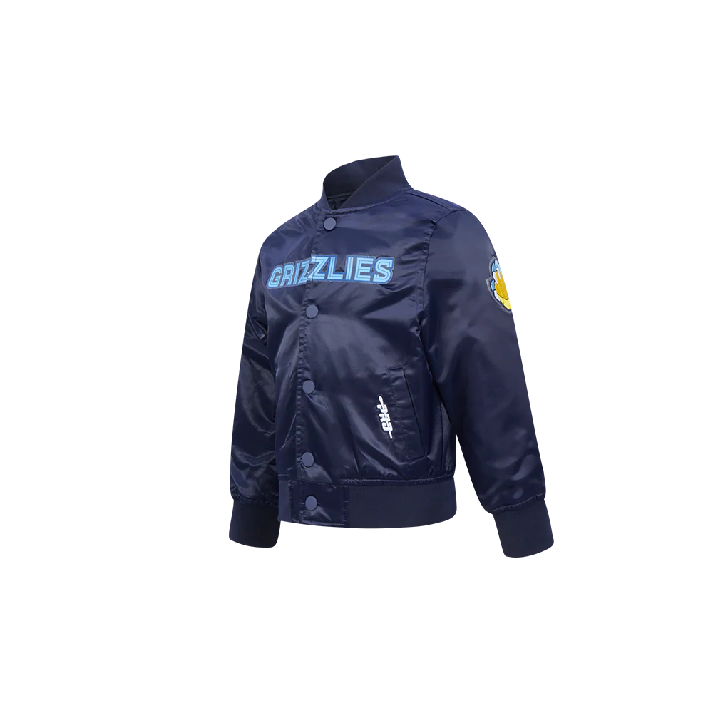 NBA MEMPHIS GRIZZLIES CLASSIC TODDLER BOYS SATIN JACKET (MIDNIGHT NAVY) - Image 2