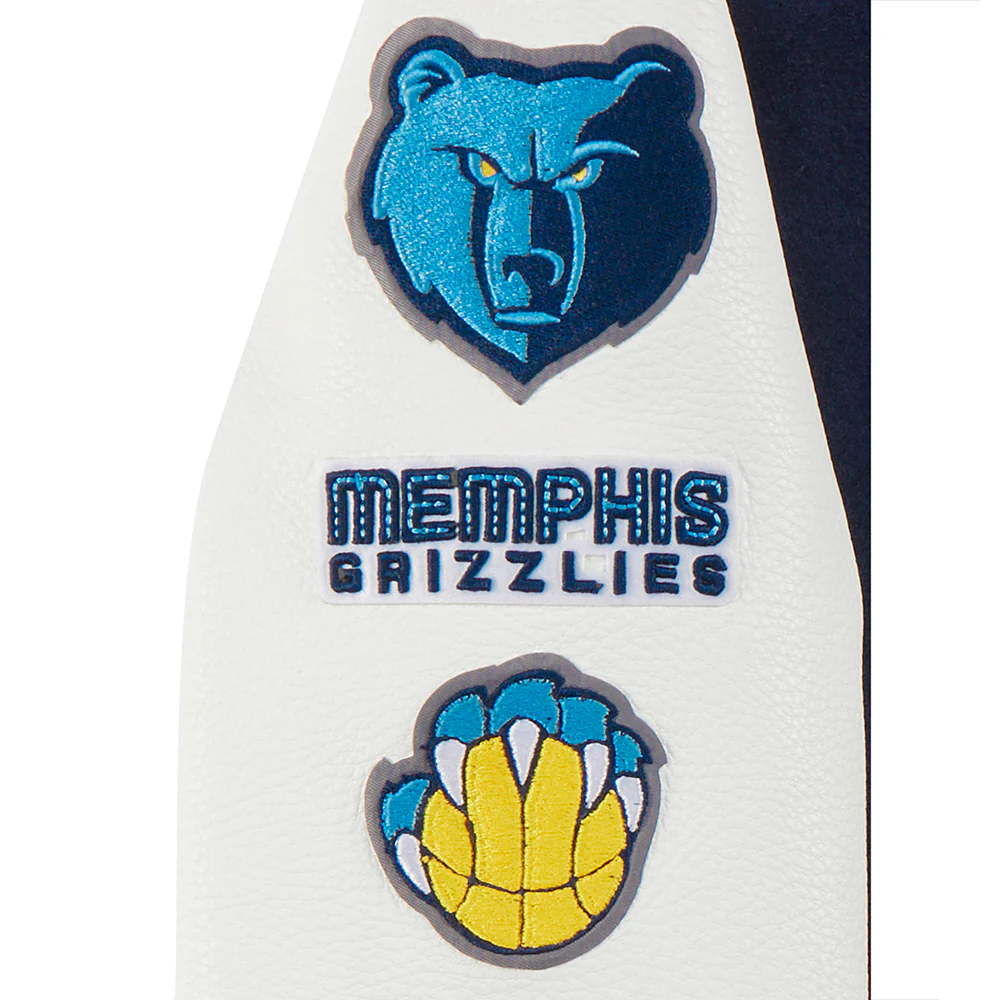 NBA MEMPHIS GRIZZLIES CLASSIC TODDLER BOYS WOOL VARSITY JACKET (MIDNIGHT NAVY/WHITE) - Image 8