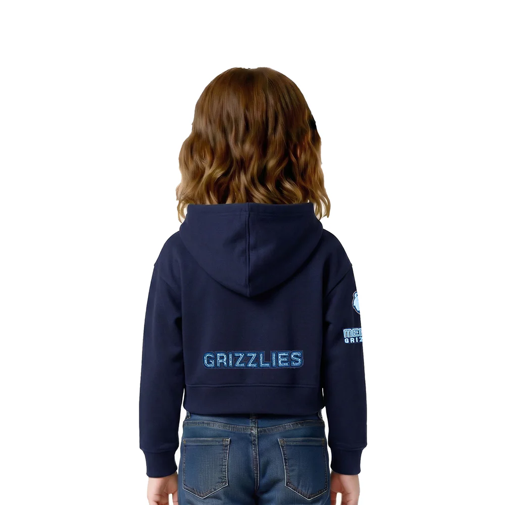 NBA MEMPHIS GRIZZLIES CLASSIC TODDLER GIRLS FLEECE FULL ZIP HOODIE  (MIDNIGHT NAVY) - Image 2