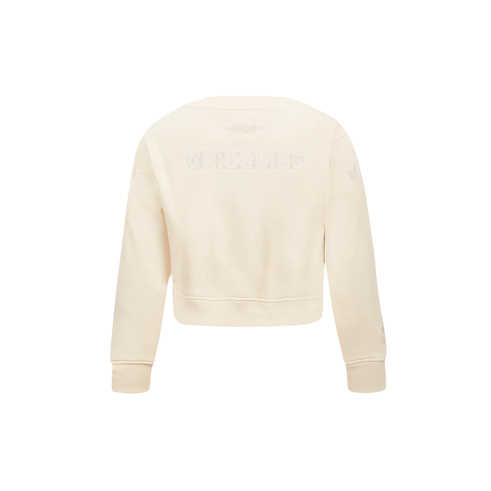 NBA MEMPHIS GRIZZLIES NEUTRAL TODDLER GIRLS FLEECE CREWNECK (EGGSHELL) - Image 3