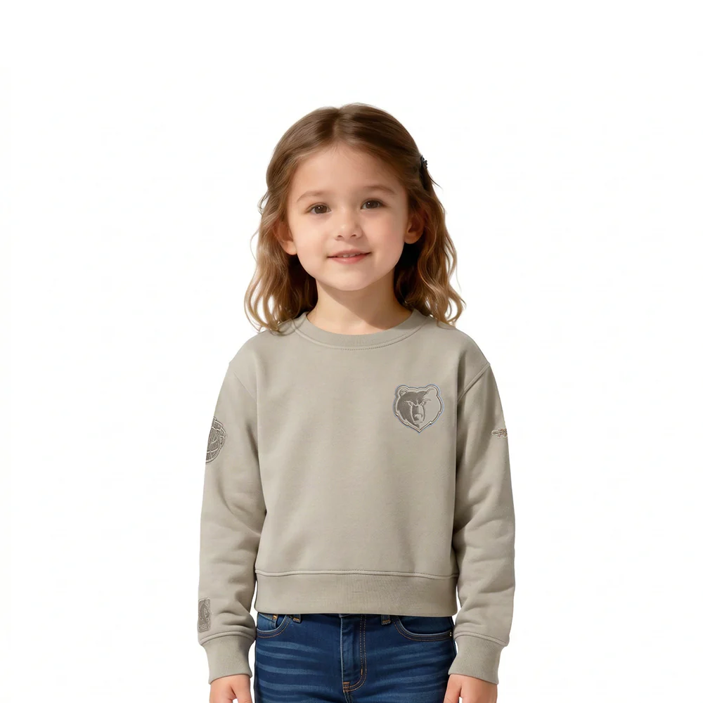 NBA MEMPHIS GRIZZLIES NEUTRAL TODDLER GIRLS FLC CREWNECK (TAUPE)