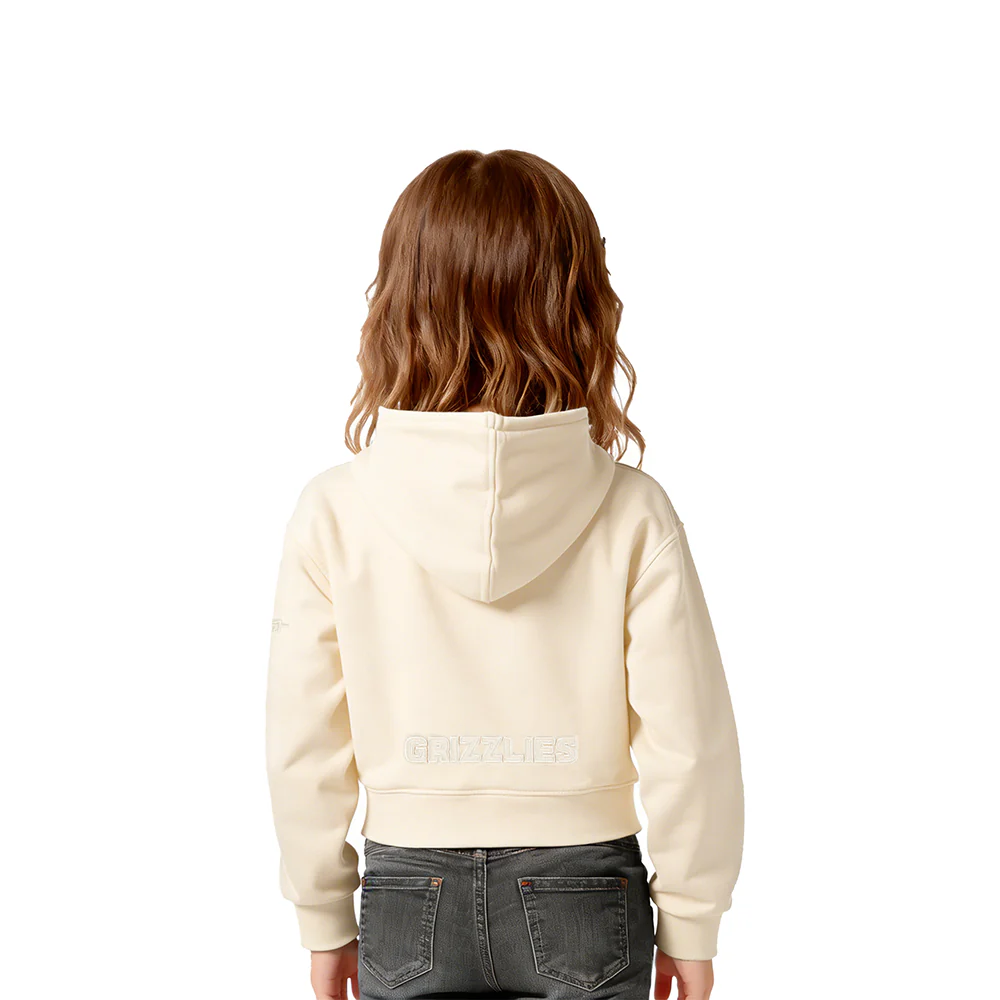 NBA MEMPHIS GRIZZLIES NEUTRAL TODDLER GIRLS FLC PO HOODIE (EGGSHELL) - Image 2