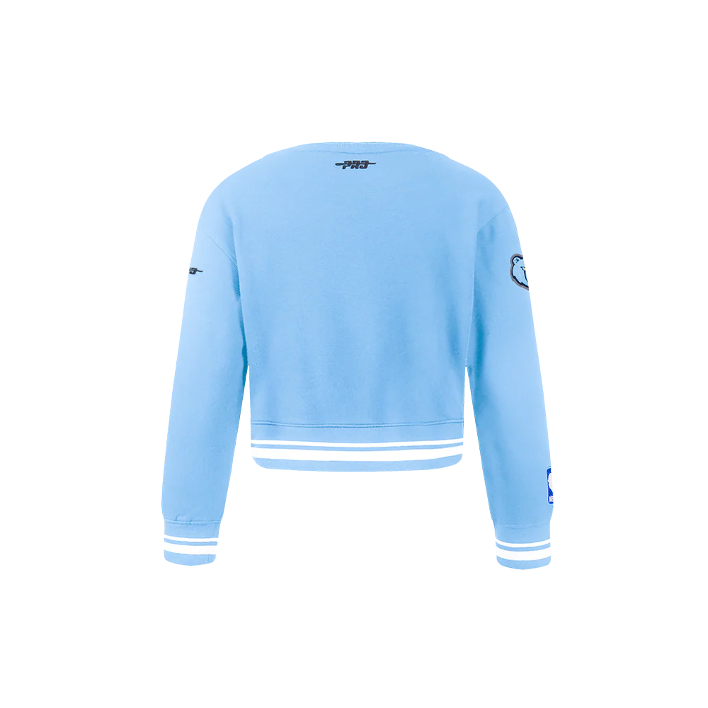 NBA MEMPHIS GRIZZLIES RETRO CLASSIC TODDLER GIRLS RIB FLEECE CREWNECK (UNIVERSITY BLUE) - Image 3