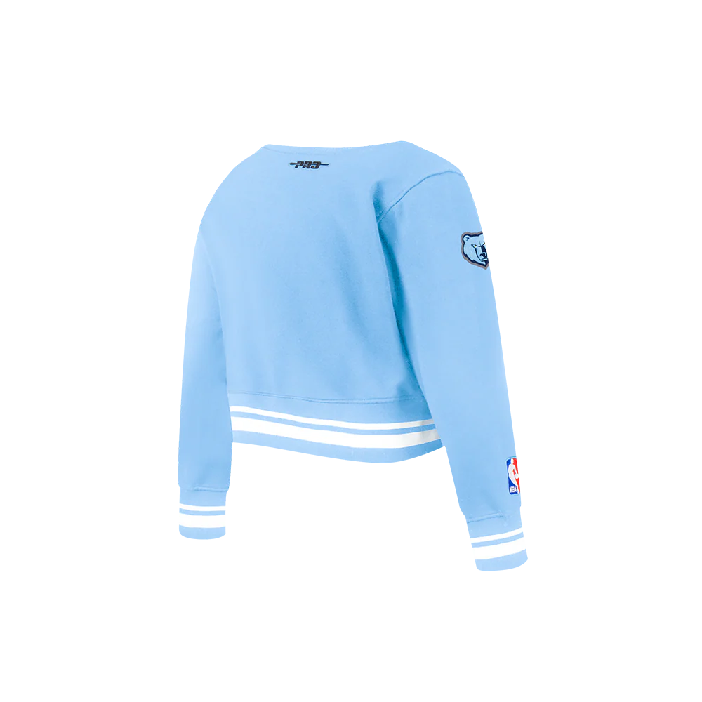 NBA MEMPHIS GRIZZLIES RETRO CLASSIC TODDLER GIRLS RIB FLEECE CREWNECK (UNIVERSITY BLUE) - Image 4