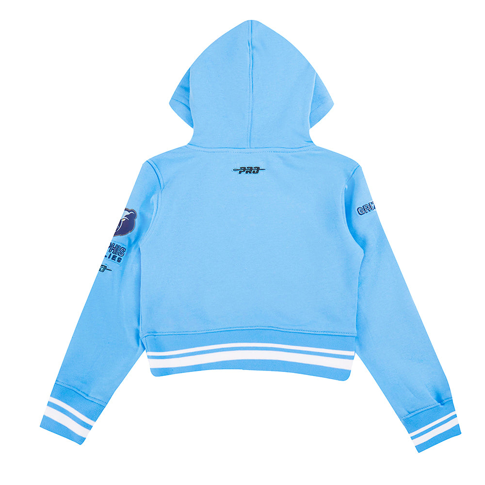 NBA MEMPHIS GRIZZLIES RETRO CLASSIC TODDLER GIRLS  RIB FLEECE PULLOVER HOODIE (UNIVERSITY BLUE) - Image 4