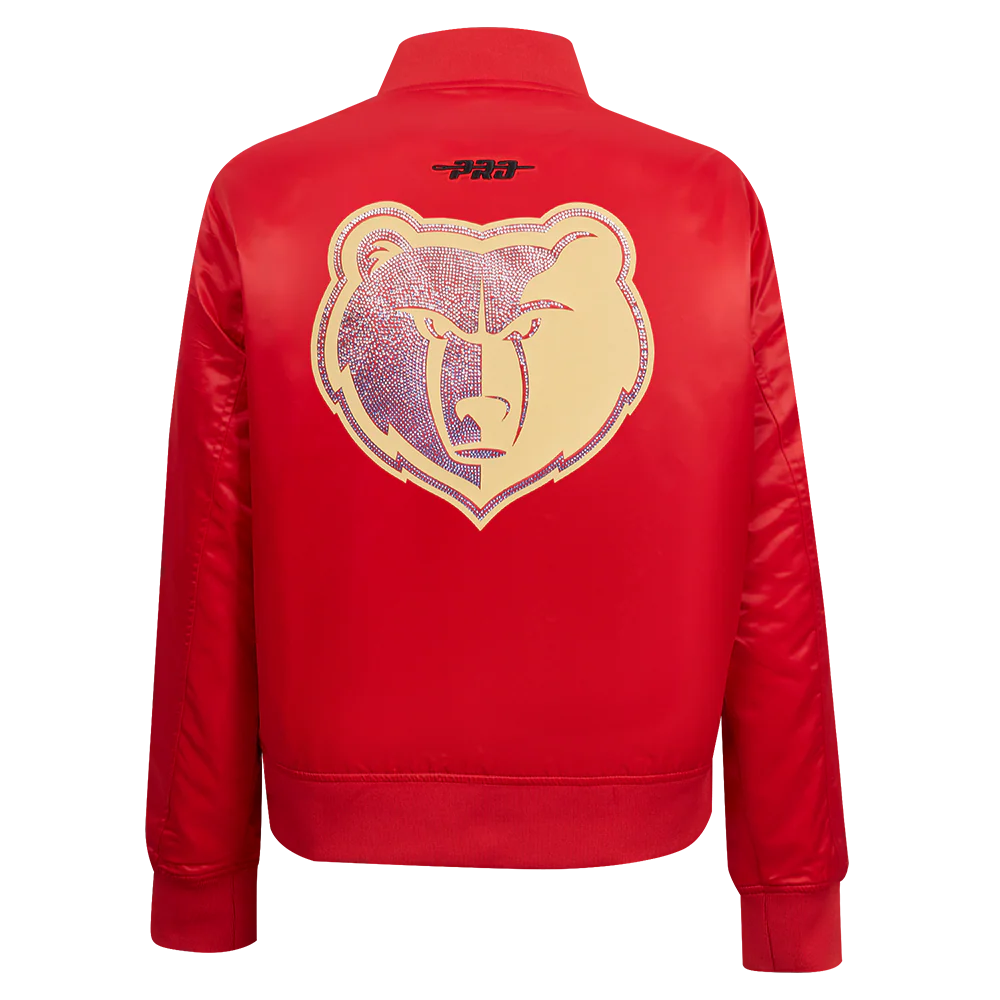 NBA MEMPHIS GRIZZLIES CITY EDITION WOMEN'S 24-25 SATIN JACKET (RED) - Image 3