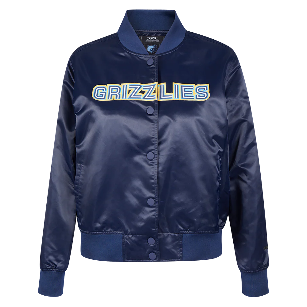 NBA MEMPHIS GRIZZLIES CLASSIC WOMEN'S SATIN JACKET (MIDNIGHT NAVY)