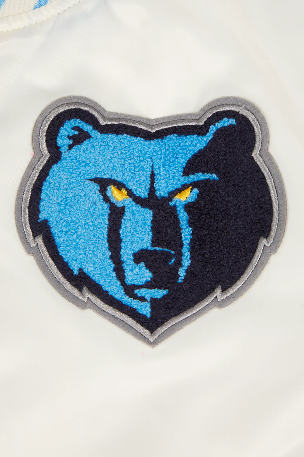 NBA MEMPHIS GRIZZLIES RETRO CLASSIC WOMEN'S RIB SATIN JACKET (EGGSHELL/UNIVERSAL BLUE) - Image 6