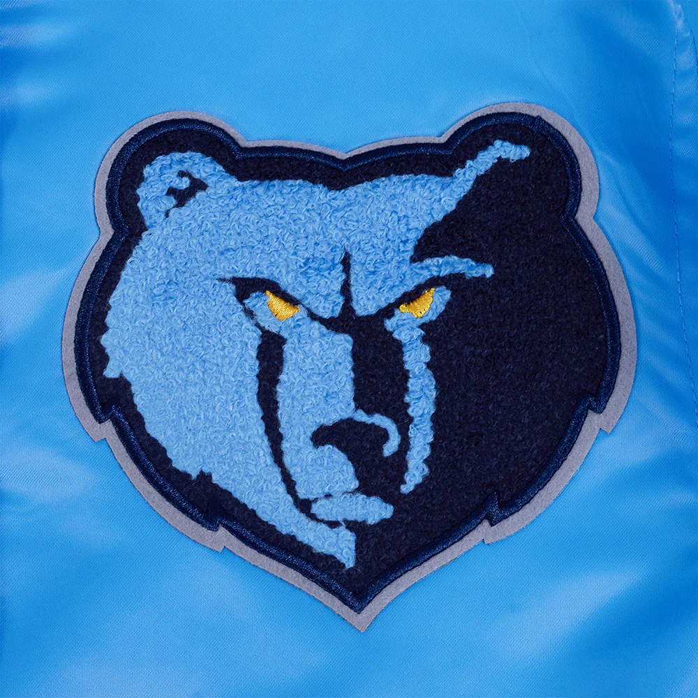 NBA MEMPHIS GRIZZLIES RETRO CLASSIC WOMEN'S RIB SATIN JACKET (UNIVERSITY BLUE) - Image 5