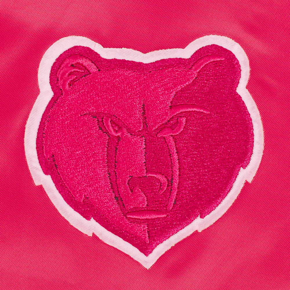 NBA MEMPHIS GRIZZLIES TRIPLE PINK WOMEN'S SATIN JACKET (BEETROOT PURPLE) - Image 7
