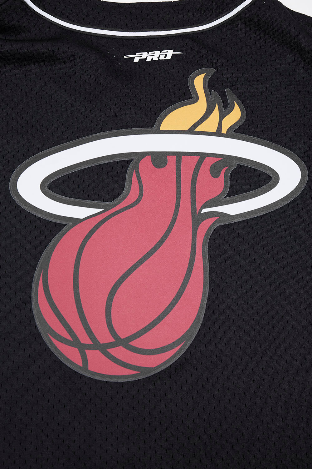 NBA MIAMI HEAT SCRIPT TAIL MEN'S MESH BUTTON DOWN SHIRT (BLACK) - Image 10