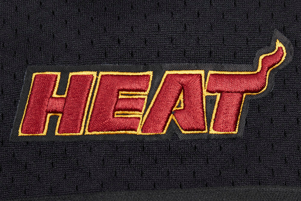 NBA MIAMI HEAT SCRIPT TAIL MEN'S MESH BUTTON DOWN SHIRT (BLACK) - Image 7