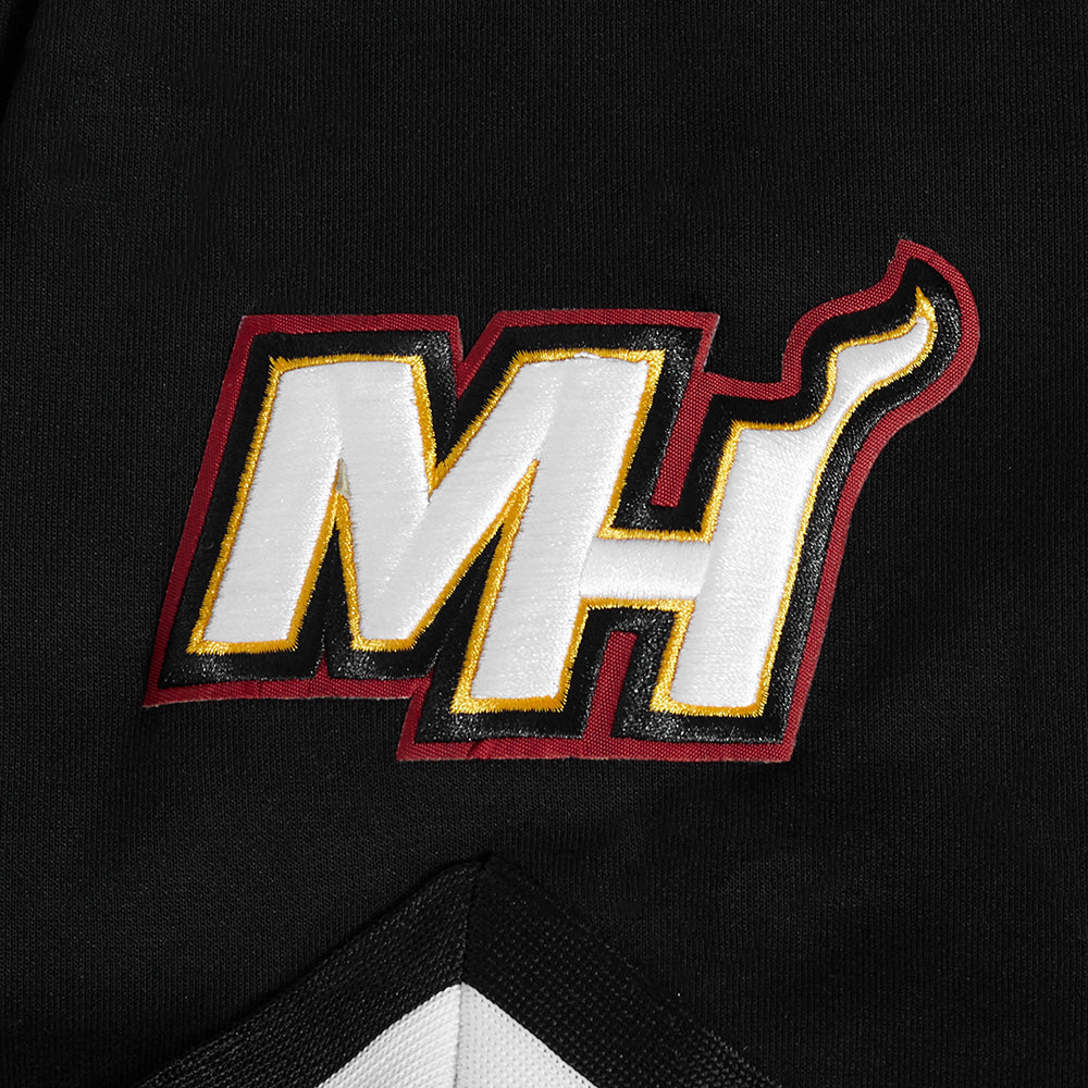 NBA MIAMI HEAT CLASSIC MEN'S PRO SS DOUBLE KNIT JACKET  (BLACK) - Image 11