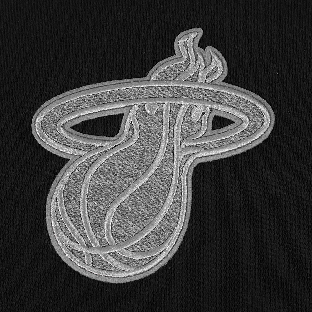 NBA MIAMI HEAT REVERSE FRENCH TERRY MEN'S COTTON JERSEY DROP SHOULDER TEE (BLACK) - Image 5