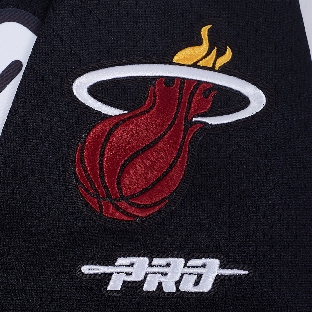 NBA MIAMI HEAT TYLER HERRO #14 CLASSIC MESH PNN MEN'S MESH BUTTON DOWN SHIRT (BLACK) - Image 7