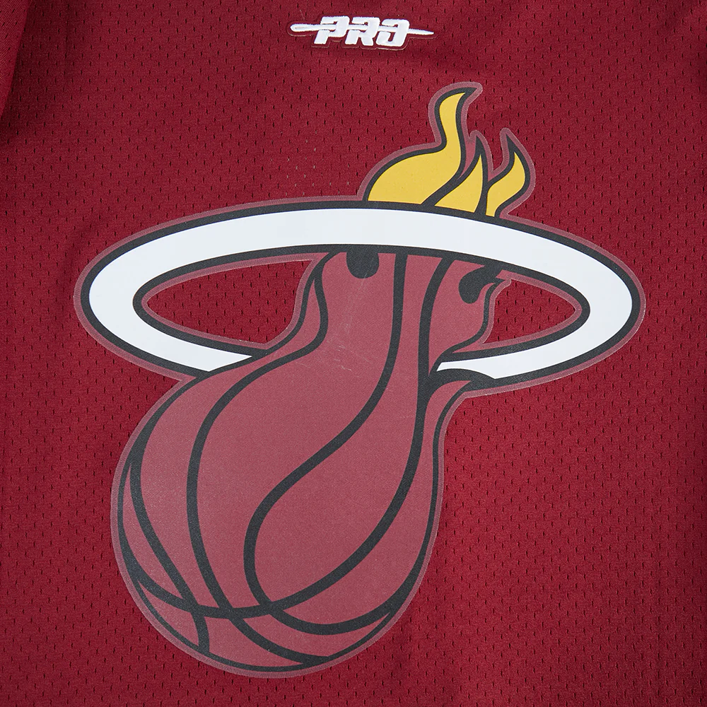 NBA MIAMI HEAT TYLER HERRO #14 CLASSIC MESH PNN MEN'S MESH BUTTON DOWN SHIRT (CARDINAL RED) - Image 8