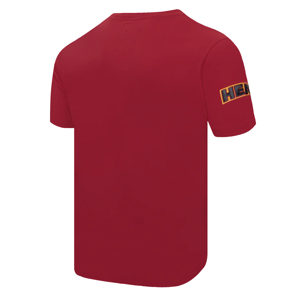 NBA MIAMI HEAT CLASSIC CHENILLE MEN'S TEE (CARDINAL RED) - Image 4