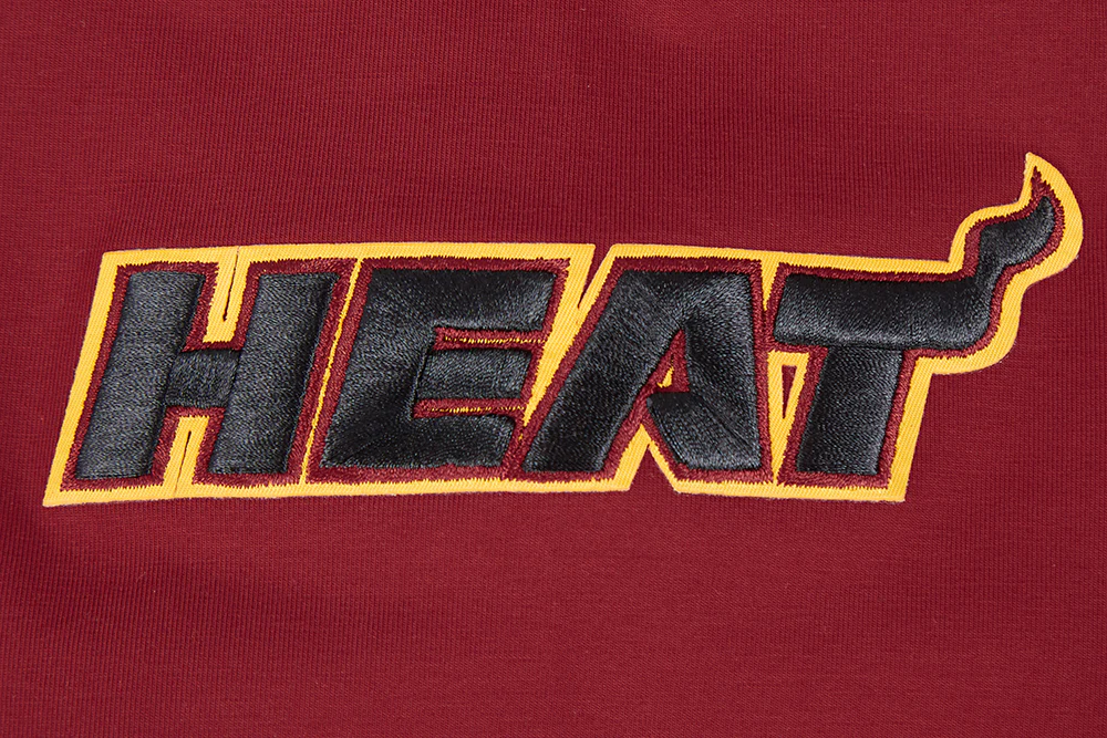 NBA MIAMI HEAT CLASSIC CHENILLE MEN'S TEE (CARDINAL RED) - Image 6