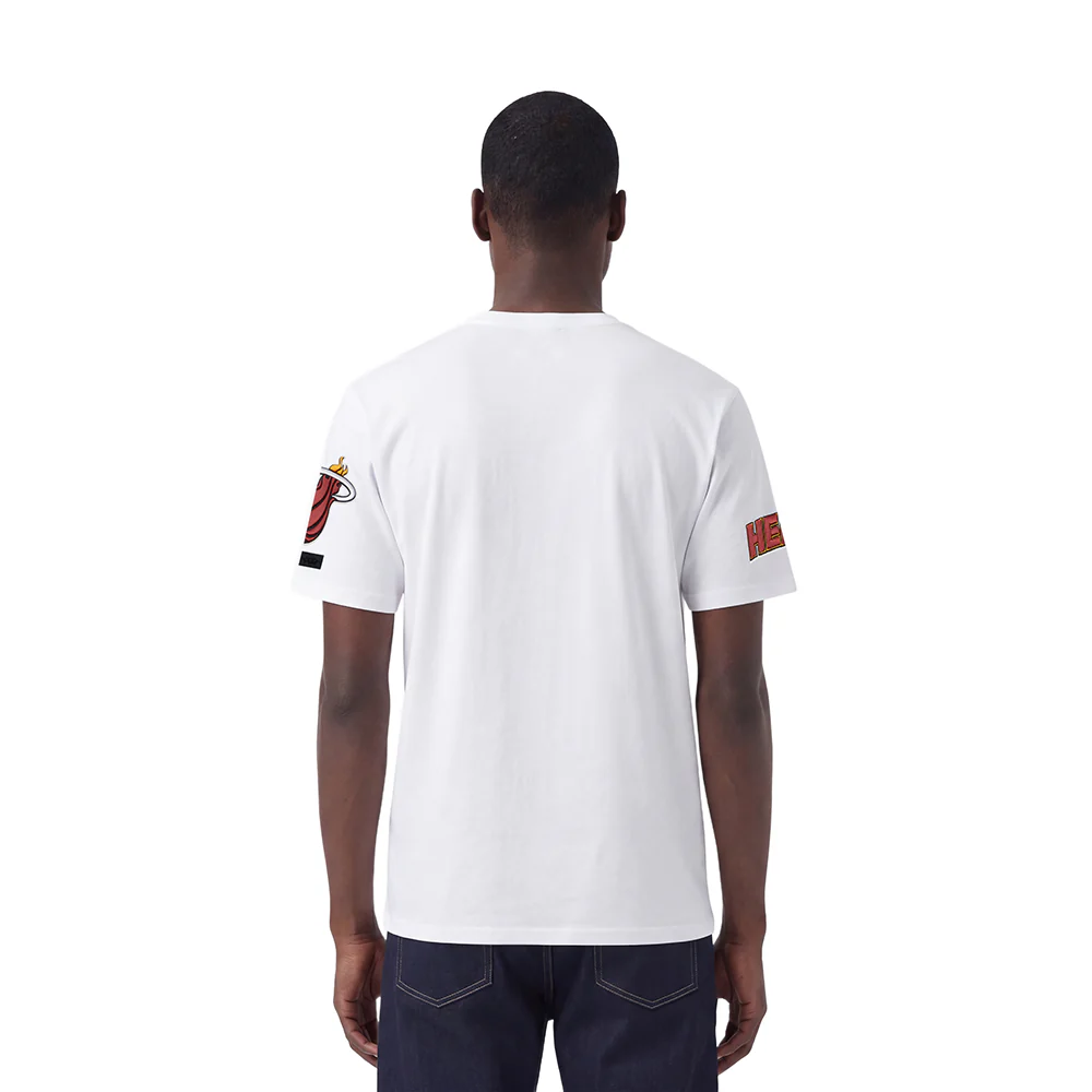NBA MIAMI HEAT CLASSIC CHENILLE MEN'S TEE (WHITE) - Image 2